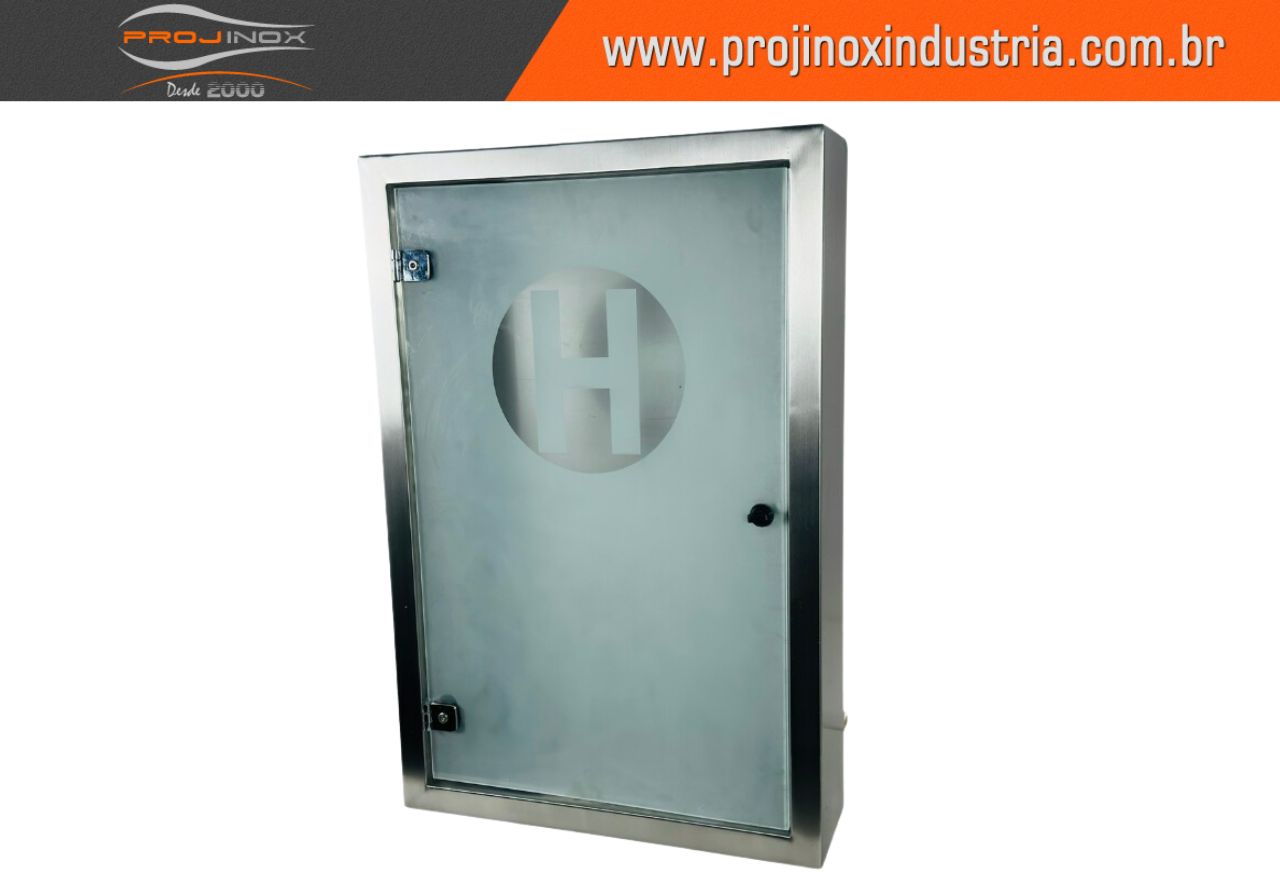 Caixa de Hidrante Duplo Inox e Vidro Imagem