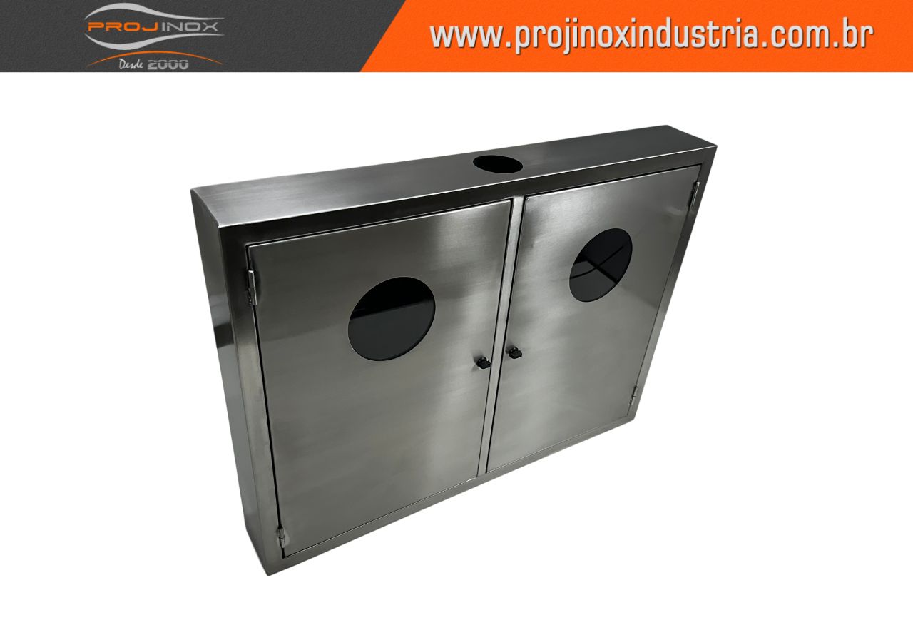Caixa de Hidrante Duplo Inox e Vidro Imagem