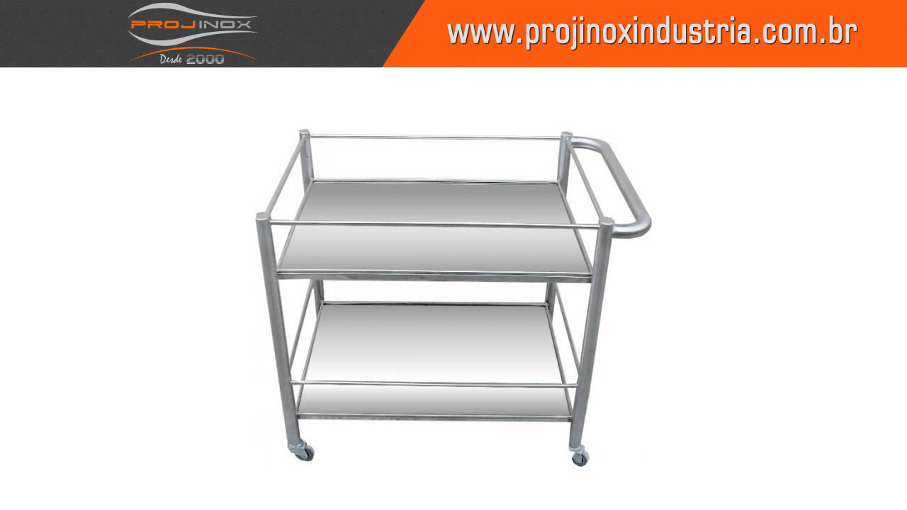 Carrinho Com Dois Planos Inox Imagem