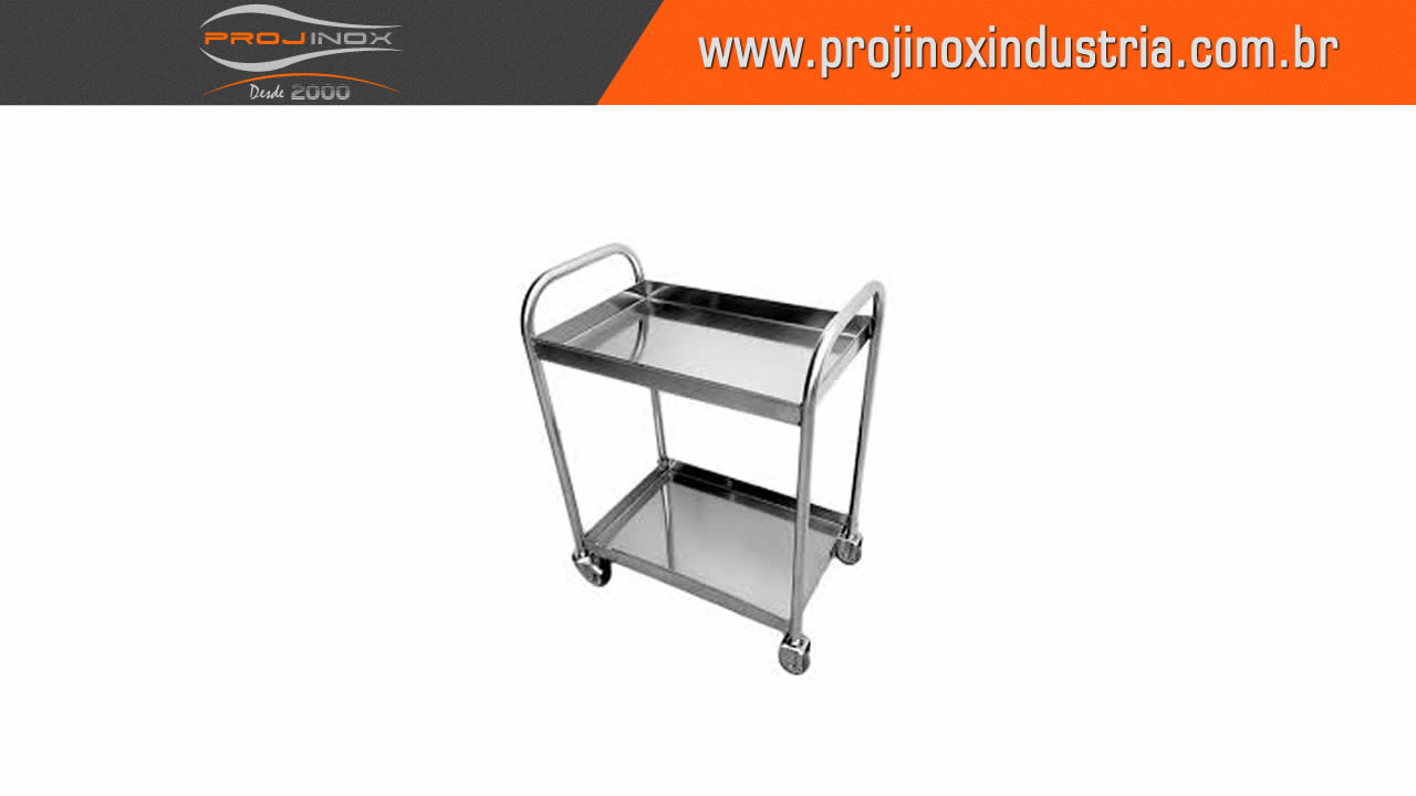 Carrinho Com Dois Planos Inox Imagem