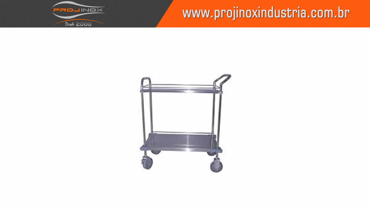 Carrinho Com Dois Planos Inox Imagem