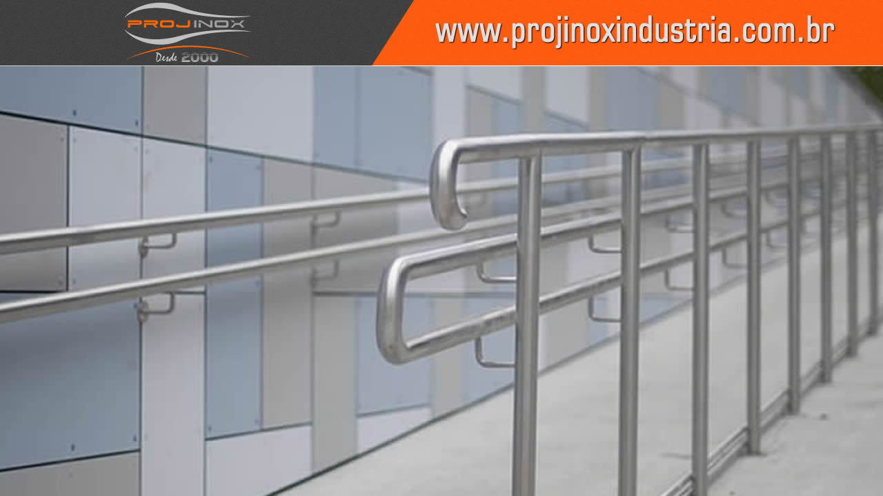 Corrimão Duplo em Aço Inox Imagem