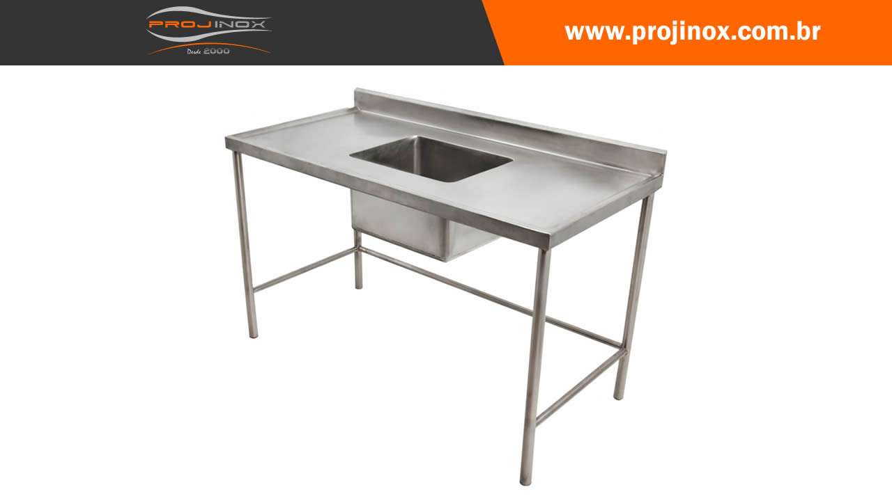 Mesa Com Cuba Inox Imagem