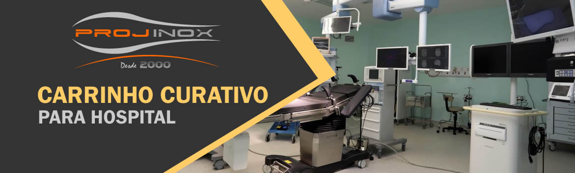 Carrinho Curativo Inox para Hospital